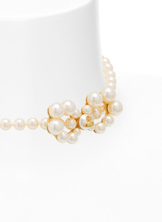 Vivienne Westwood Viviana Choker in GOLD/CREAMROSE Pearl